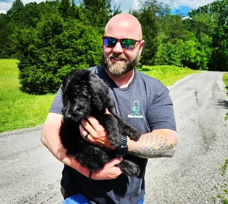 MrJunk® and Mabel the Mascot and pup of owner Dax Rozell with MrJunk®